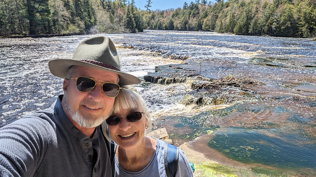 Us and lower falls